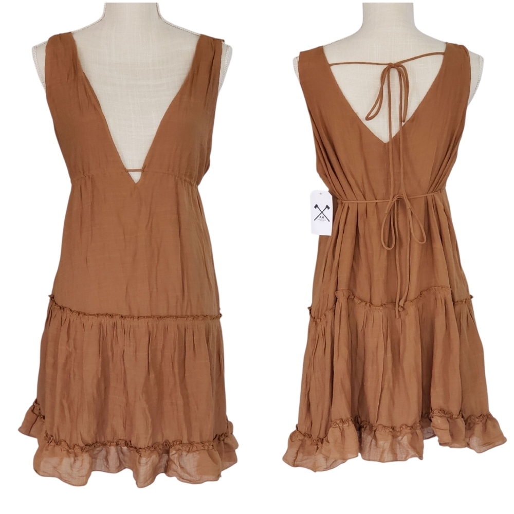 Brown Sleeveless Dress Womens Size Large